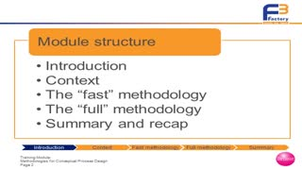 Conceptual process design methodologies