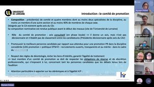 Réunion d'information des membres des comités de promotion dans le cadre du repyramidage 2023