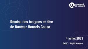 Remise des insignes et titre de docteur Honoris Causa à Liqun Zhang