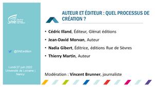 Auteur et éditeur : quel processus de création ?