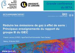 Franck Lecocq : principaux enseignements du rapport du groupe III du GIEC