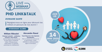 Webinaire Alumni PhD Link&Talk - Domaine de la santé