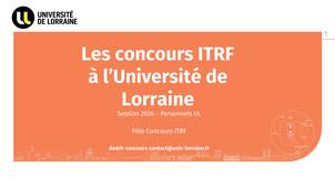 Concours ITRF session 2026 - Réunion d'informations du jeudi 26 mars 2026