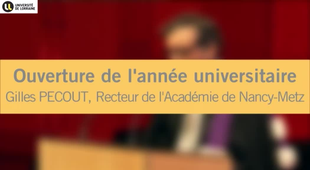 Cérémonie de rentrée solennelle de l'Université de Lorraine 2014 - Gilles Pecout, Recteur de l'Académie de Nancy-Metz.