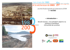 Journée d'étude : Les crues de 1983 et la sécheresse de 2003, 40/20 ans après … - Introduction Benoît GRASSER