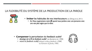 Production de la parole en réponse à de multiples perturbations du feedback auditif