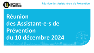 Réunion des assistant(e)s de prévention - visio du 10-12-2024
