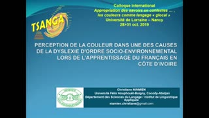 21 Perception de la couleur, une des causes de la dyslexie d'ordre socio-environnemental lors de l'apprentissage du français en Côte d'Ivoire - N'da C