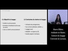 Création d’une syntaxe à base de pictogrammes utilisée dans une messagerie à destination d’enfants et d’adolescents avec des Troubles du Spectre Autistique (TSA) : Maeva SILLAIRE