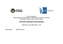 Contrôle optimale stochastique 05-04-2023