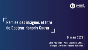 Remise des insignes et titre de docteur honoris causa au professeur Steven N. Dworkin