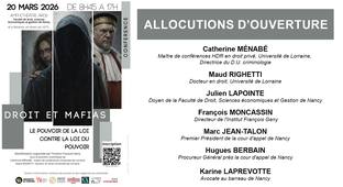 Allocutions d’ouverture du colloque 