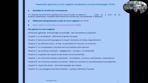 Introduction à la socio-anthropologie Séance 1.1. (Prof. J.-M. Seca)