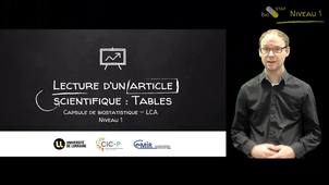 Lecture d'un article scientifique - Tables
