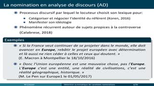 Exploitation de modèles distributionnels pour l'étude de la nomination dans un corpus d'interviews politiques