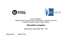 Géométrie complexe - 22-03-2023