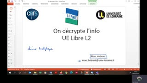 Introduction cours M. Hebrant On décrypte l'info