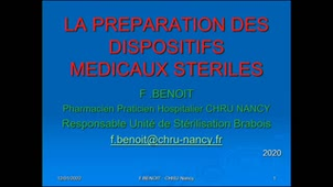 Replay DUPIAS 20-21 Préparation des DM stériles