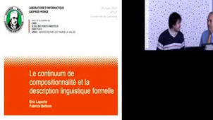 Éric Laporte (Université Paris-Est) : Le continuum de compositionalité et la description linguistique formelle