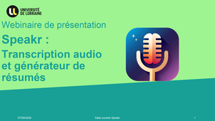 Speakr - Salle ouverte 07/09/2026 - Personnalisation des compte-rendus