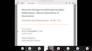 UE905 EC2 - Philo des Maths - Vidéo Cours 2 - Séance Synchrone 14 Février