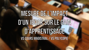 Mesure de l'impact d'un iBook sur le gain d'apprentissage
