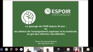 Séminaire sur l'état de l'ESR - séance 2