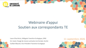 Webinaire d'appui aux collectifs TE !