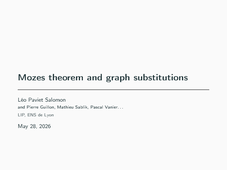 THERMOGAMAS - Variants of the Mozes Theorem and Graph Subshifts (Léo Paviet Salomon)