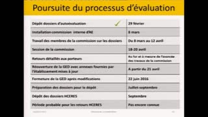 A - Suite du processus d'évaluation (Hélène BOULANGER)