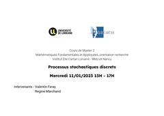 Processus stochastiques discrets - 11-01-2023