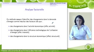 Economie de l'énergie - 1.3 Analyse de la demande d'énergie - analyse factorielle