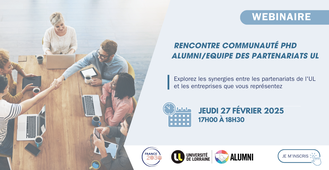 [Webinaire] Rencontre Communauté PhD Alumni_Equipe des Partenariats UL