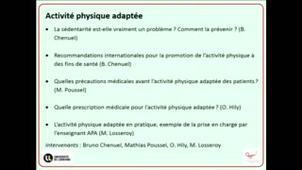 Recommandations d'activité physique chez l'adulte et l'enfant