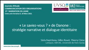 Thierry Côme et al. : La page « Le saviez-vous ? » de Danone : entre narration de faits « historiques » et dialogue  identitaire ?