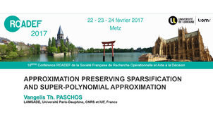 Vangelis Th. Paschos : Sparsification et approximation sous-exponentielle