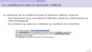 Modèle neuronal pour la résolution de la coréférence dans les dossiers médicaux électroniques