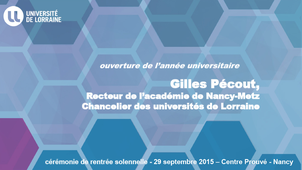 Ouverture de l'année universitaire