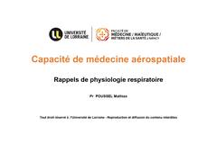 M. Poussel - Rappels physio respiratoire