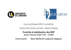 Contrôle et stabilisation des EDP - 02-02-2024 - 9H