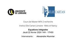 Equations intégrales - 22-02-2024 14H