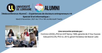 [Webconférence PhD Alumni] « Expériences de docteurs entrepreneurs » 4ème RDV