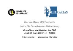 Contrôle et stabilisation des EDP - 29-03-2024 - 9H