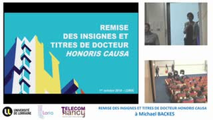 CEREMONIE DE REMISE DES TITRES ET INSIGNES  DE DOCTEUR HONORIS CAUSA A MICHAEL BACKES