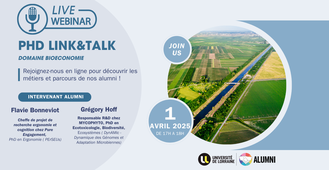 Webinaire Alumni Phd Link&Talk  – Domaine Bioéconomie