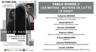 Table ronde 3 : Les mafias : moyens de lutte. Le droit (Colloque
