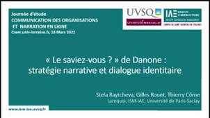 Thierry Côme et al. : La page « Le saviez-vous ? » de Danone : entre narration de faits « historiques » et dialogue  identitaire ?