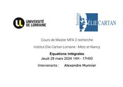 Equations intégrales - 28-03-2024 14H