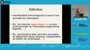 UE 2 - Hémostase : syndrome hémorragique et interprétation des tests d'orientation
