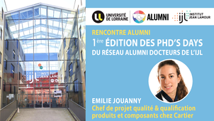 1ère édition des PhD’s Days du réseau alumni docteurs de l’IJL - pitch de Émilie Jouanny